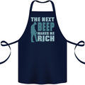 Metal Detecting The Next Beep Funny Cotton Apron 100% Organic Navy Blue
