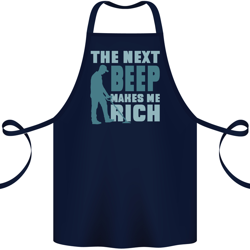 Metal Detecting The Next Beep Funny Cotton Apron 100% Organic Navy Blue