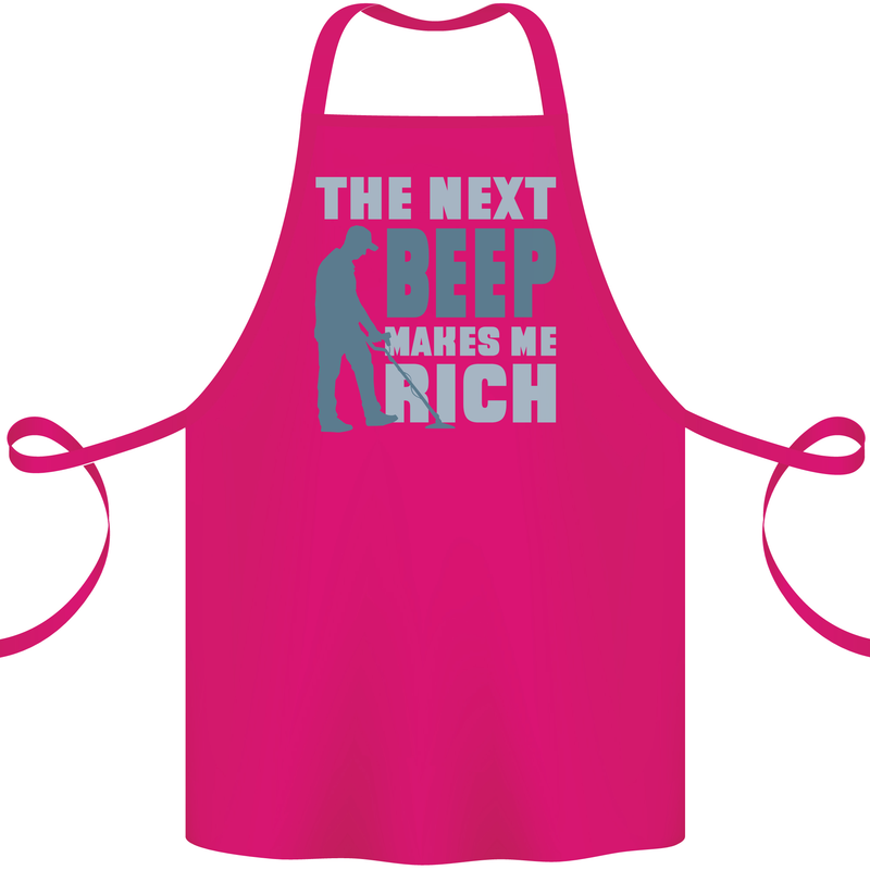 Metal Detecting The Next Beep Funny Cotton Apron 100% Organic Pink