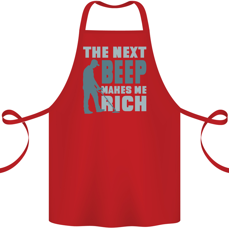 Metal Detecting The Next Beep Funny Cotton Apron 100% Organic Red