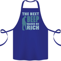 Metal Detecting The Next Beep Funny Cotton Apron 100% Organic Royal Blue