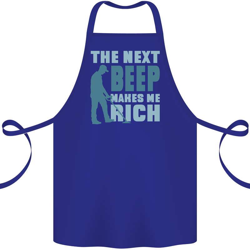 Metal Detecting The Next Beep Funny Cotton Apron 100% Organic Royal Blue