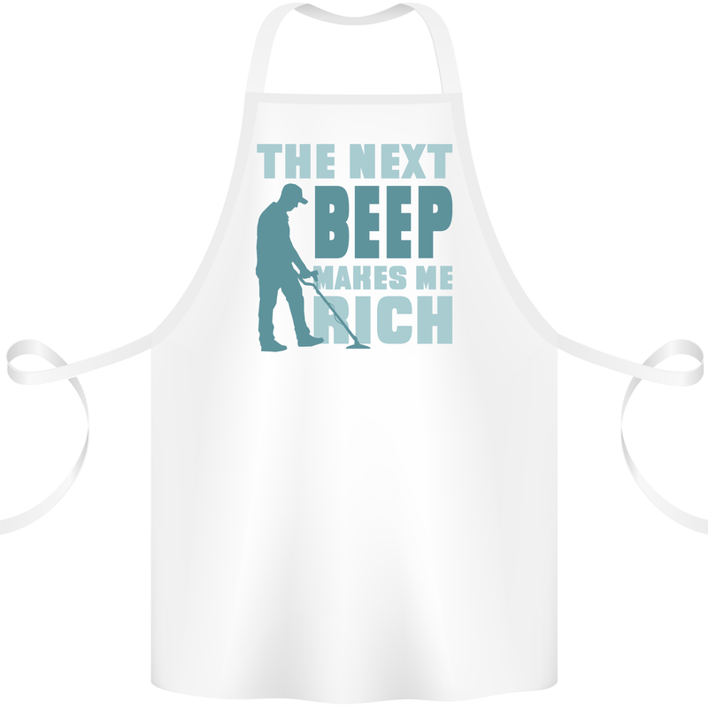 Metal Detecting The Next Beep Funny Cotton Apron 100% Organic White