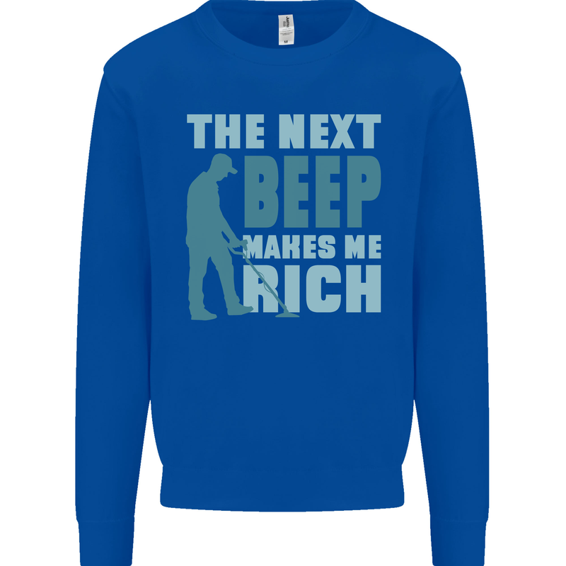 Metal Detecting The Next Beep Funny Kids Sweatshirt Jumper Royal Blue