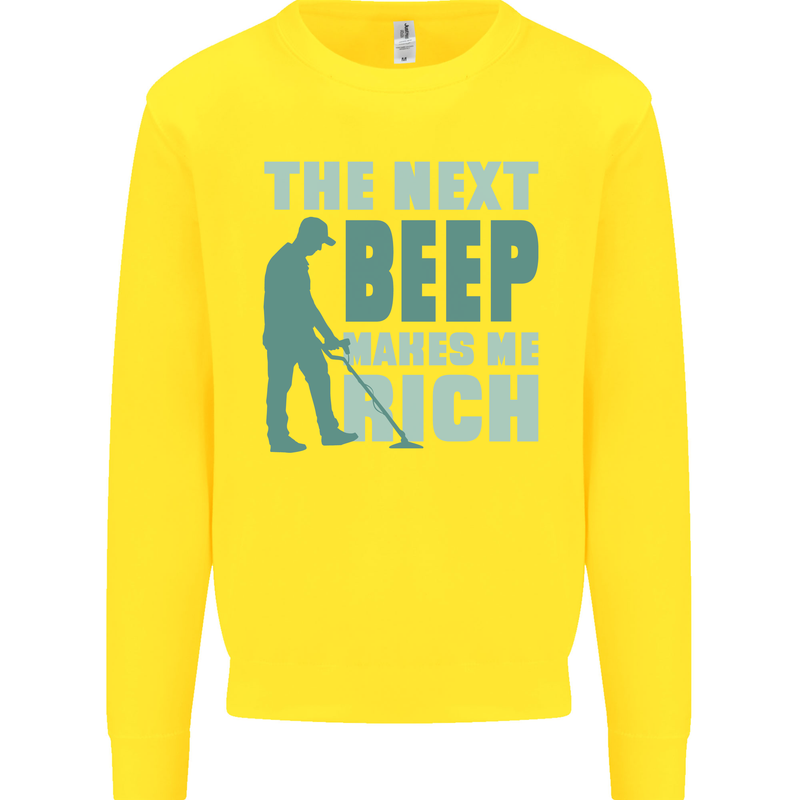 Metal Detecting The Next Beep Funny Kids Sweatshirt Jumper Yellow
