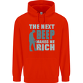 Metal Detecting The Next Beep Funny Mens 80% Cotton Hoodie Bright Red