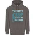 Metal Detecting The Next Beep Funny Mens 80% Cotton Hoodie Charcoal
