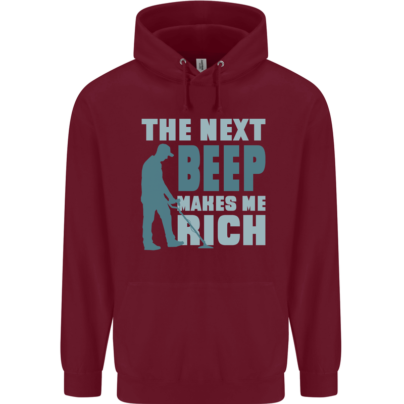 Metal Detecting The Next Beep Funny Mens 80% Cotton Hoodie Maroon