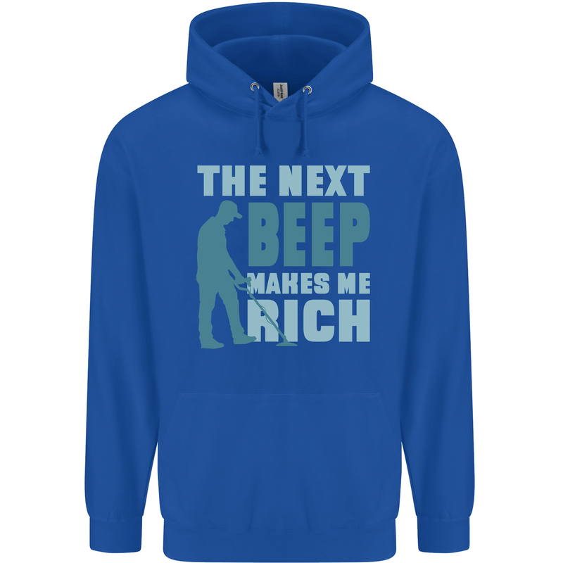Metal Detecting The Next Beep Funny Mens 80% Cotton Hoodie Royal Blue