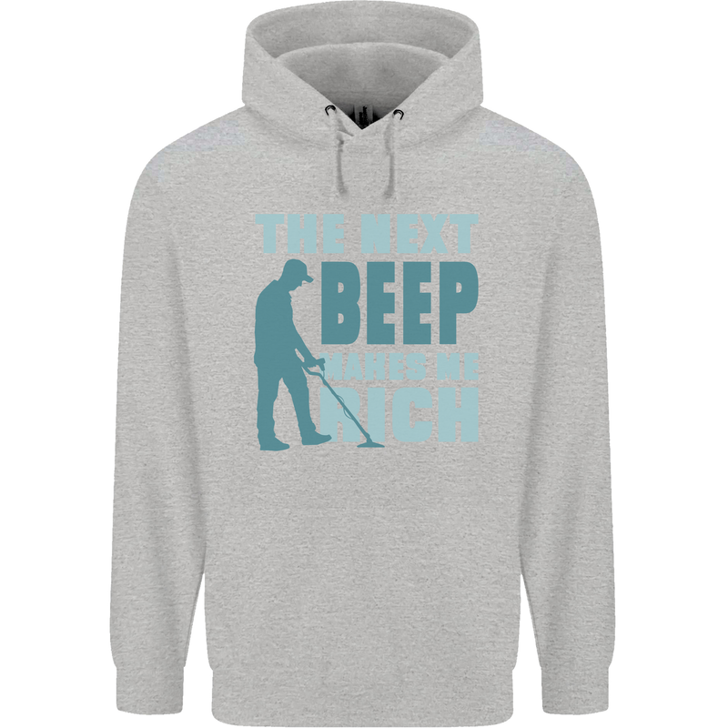 Metal Detecting The Next Beep Funny Mens 80% Cotton Hoodie Sports Grey