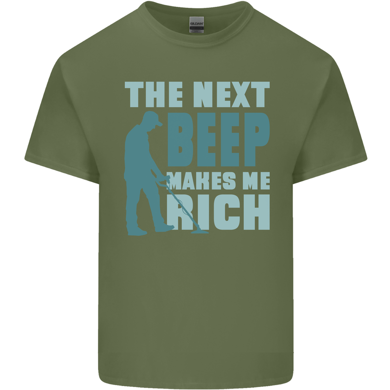 Metal Detecting The Next Beep Funny Mens Cotton T-Shirt Tee Top Military Green