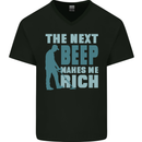 Metal Detecting The Next Beep Funny Mens V-Neck Cotton T-Shirt Black