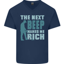 Metal Detecting The Next Beep Funny Mens V-Neck Cotton T-Shirt Navy Blue