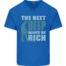 Metal Detecting The Next Beep Funny Mens V-Neck Cotton T-Shirt Royal Blue