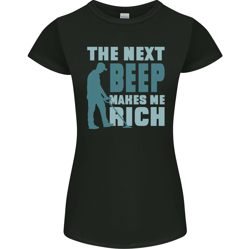Metal Detecting The Next Beep Funny Womens Petite Cut T-Shirt Black