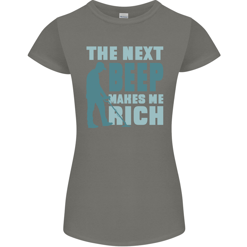 Metal Detecting The Next Beep Funny Womens Petite Cut T-Shirt Charcoal