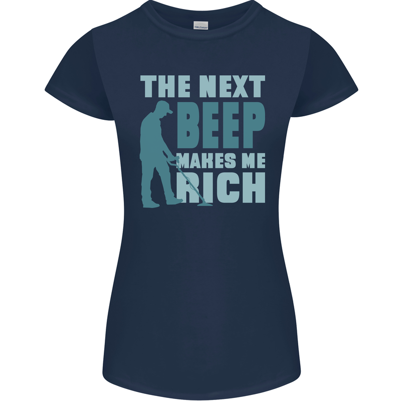 Metal Detecting The Next Beep Funny Womens Petite Cut T-Shirt Navy Blue