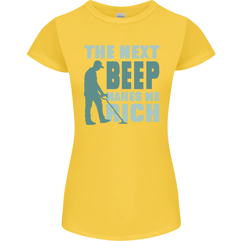 Metal Detecting The Next Beep Funny Womens Petite Cut T-Shirt Yellow