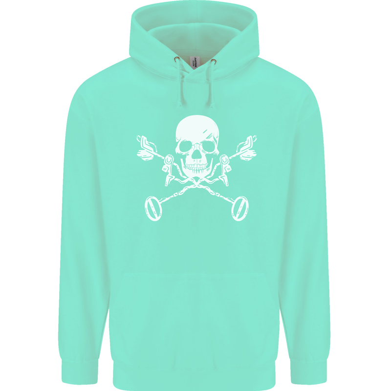 Metal Detector Skull Detecting Childrens Kids Hoodie Peppermint