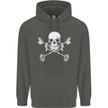 Metal Detector Skull Detecting Childrens Kids Hoodie Storm Grey