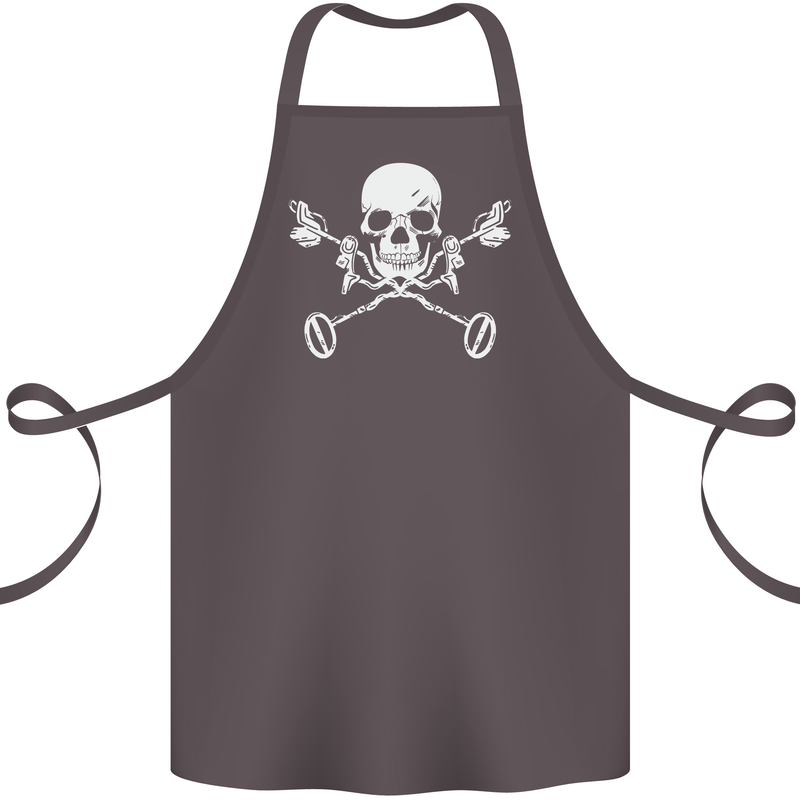 Metal Detector Skull Detecting Cotton Apron 100% Organic Dark Grey