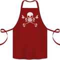 Metal Detector Skull Detecting Cotton Apron 100% Organic Maroon
