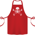 Metal Detector Skull Detecting Cotton Apron 100% Organic Red