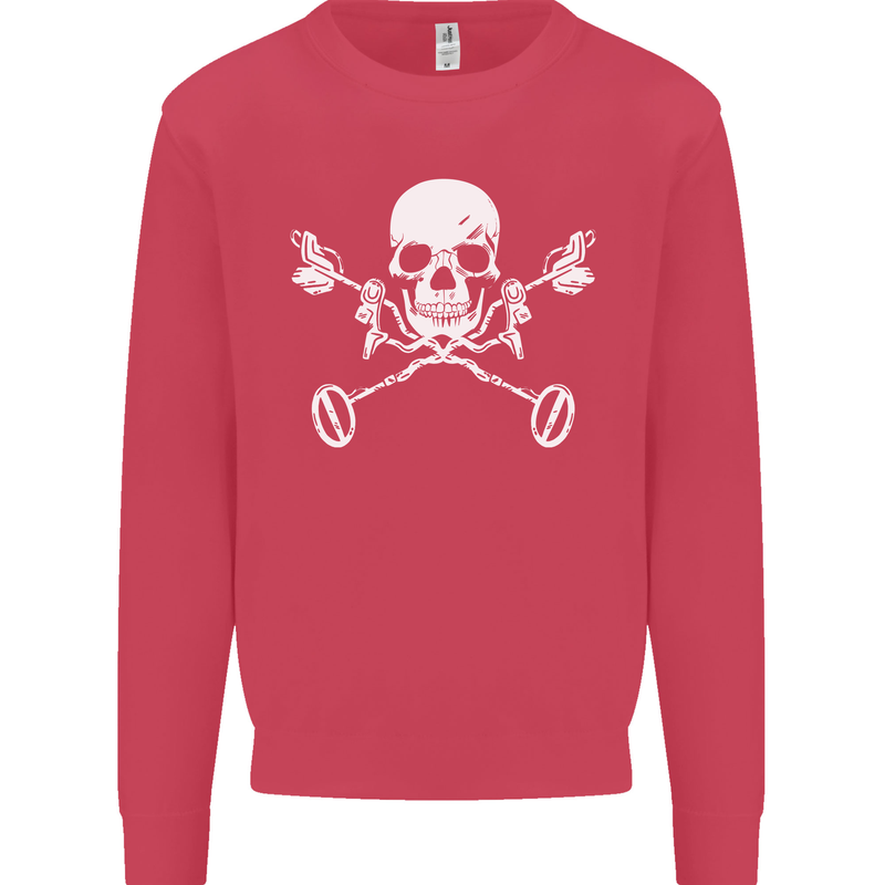 Metal Detector Skull Detecting Kids Sweatshirt Jumper Heliconia