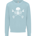 Metal Detector Skull Detecting Kids Sweatshirt Jumper Light Blue