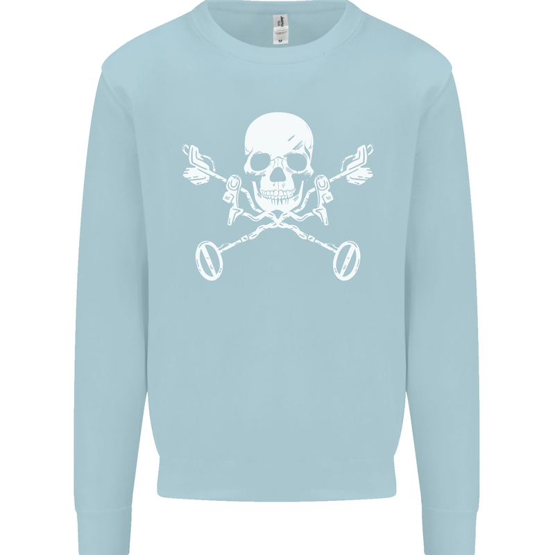 Metal Detector Skull Detecting Kids Sweatshirt Jumper Light Blue