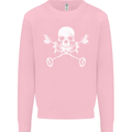 Metal Detector Skull Detecting Kids Sweatshirt Jumper Light Pink
