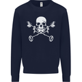 Metal Detector Skull Detecting Kids Sweatshirt Jumper Navy Blue