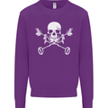 Metal Detector Skull Detecting Kids Sweatshirt Jumper Purple
