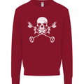 Metal Detector Skull Detecting Kids Sweatshirt Jumper Red
