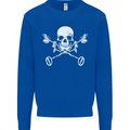 Metal Detector Skull Detecting Kids Sweatshirt Jumper Royal Blue