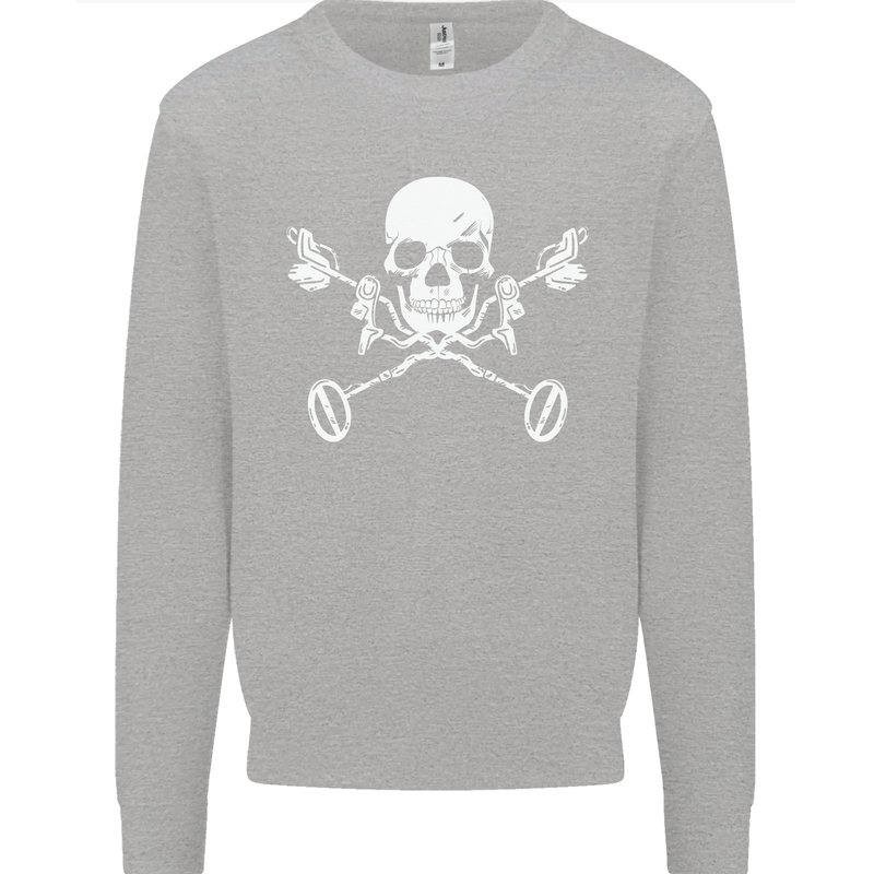 Metal Detector Skull Detecting Kids Sweatshirt Jumper Sports Grey