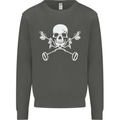 Metal Detector Skull Detecting Kids Sweatshirt Jumper Storm Grey