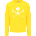 Metal Detector Skull Detecting Kids Sweatshirt Jumper Yellow