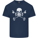 Metal Detector Skull Detecting Kids T-Shirt Childrens Navy Blue