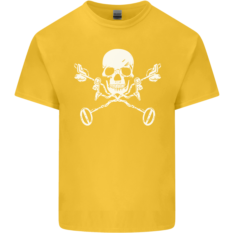 Metal Detector Skull Detecting Kids T-Shirt Childrens Yellow