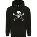 Metal Detector Skull Detecting Mens 80% Cotton Hoodie Black