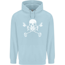 Metal Detector Skull Detecting Mens 80% Cotton Hoodie Light Blue