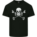 Metal Detector Skull Detecting Mens Cotton T-Shirt Tee Top Black