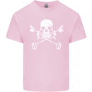 Metal Detector Skull Detecting Mens Cotton T-Shirt Tee Top Light Pink