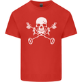 Metal Detector Skull Detecting Mens Cotton T-Shirt Tee Top Red