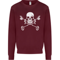 Metal Detector Skull Detecting Mens Sweatshirt Jumper Maroon