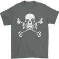 Metal Detector Skull Detecting Mens T-Shirt 100% Cotton Charcoal