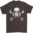 Metal Detector Skull Detecting Mens T-Shirt 100% Cotton Dark Chocolate