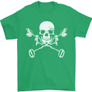 Metal Detector Skull Detecting Mens T-Shirt 100% Cotton Irish Green