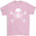 Metal Detector Skull Detecting Mens T-Shirt 100% Cotton Light Pink